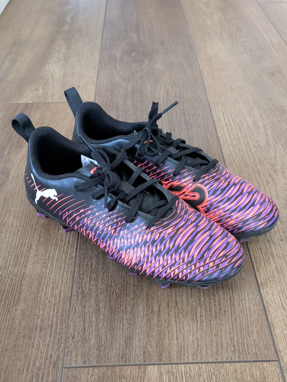 Puma Kids Black, Pink & Purple Soccer Cleats